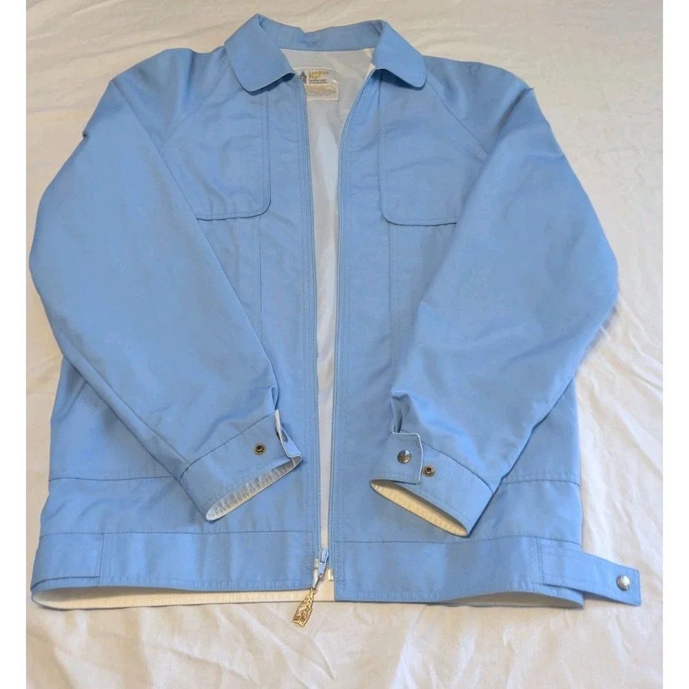 LONDON FOG MEN'S OUTDOORS ZIPPERED BLUE JACKET 40R
